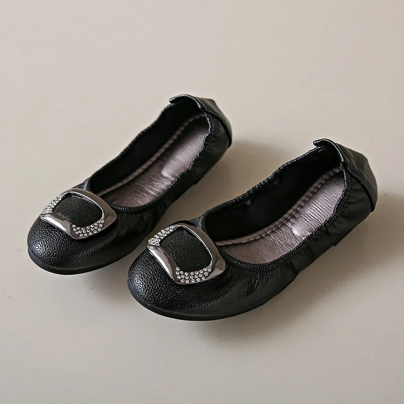Comfort Slip-On Ladies Shoes New Leather Women Flats Round Toe Flat Shoes