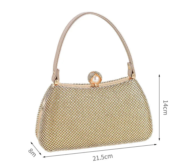 Stylish Simple Sparkling Full Diamond Handbag Temperament Shoulder Sparkling Diamond Crossbody - Simple Yet Stylish Banquet Bag