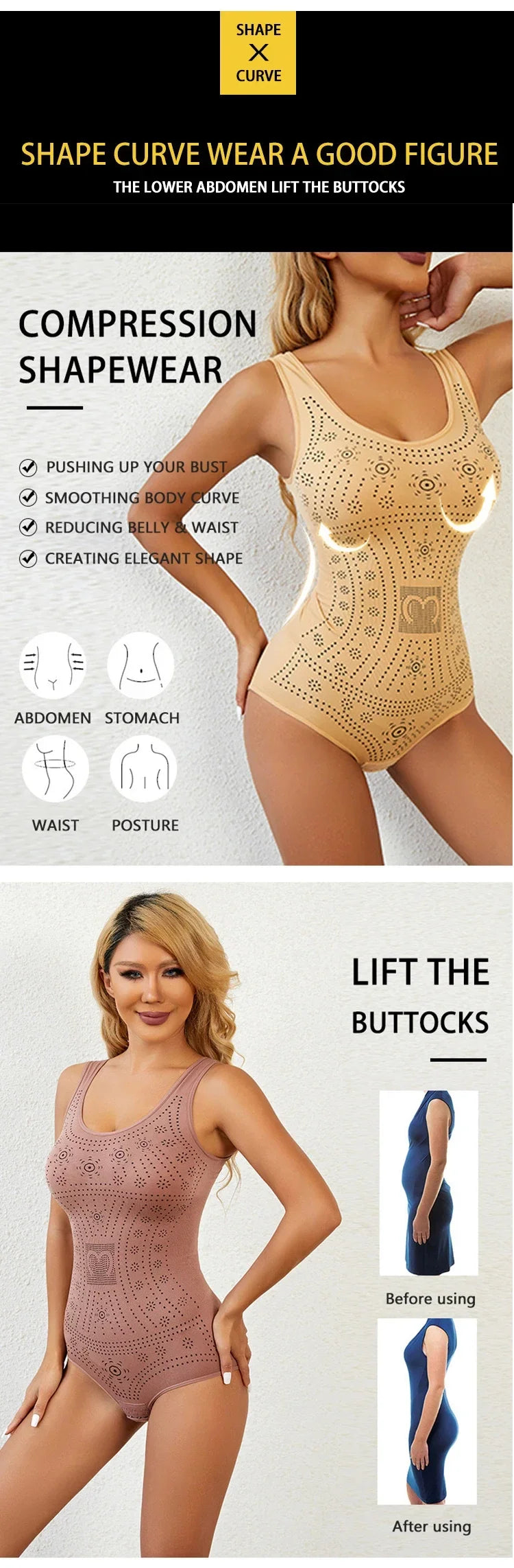 Seamless bodysuit printed plus size tummy control shapewear flat belly slimming full body shaper corset underwear women tank top