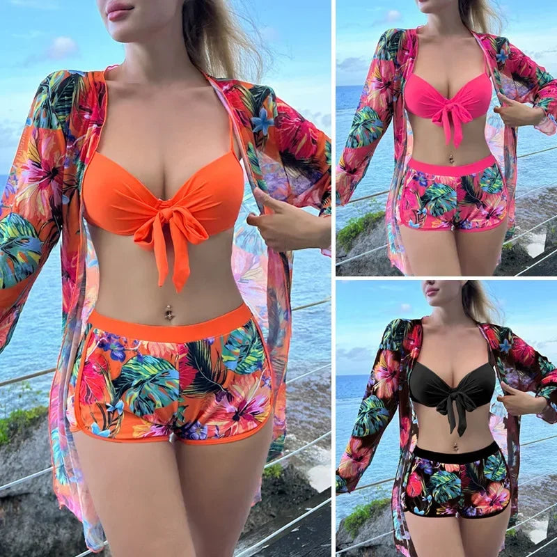 Print Separate Swimsuits Tankini Set Female Swimwear Sports Beach Wear Two-Piece Bathing Suit Pool Women Swimming Suit