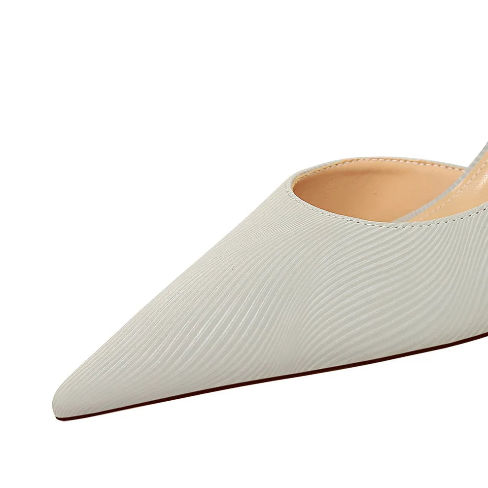 Women Medium Heels 7.5cm High Heels Lady Wedding Stiletto Low Heels Female Fetish Fashion Leather Office Party Event Shoes