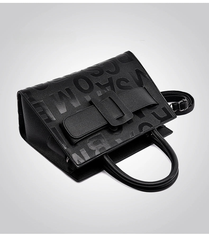 Bags for Women Trend Large-capacity Tote Bag, High Quality PU Leather Women's Retro Fashion Letter Handbag, Shoulder Bag