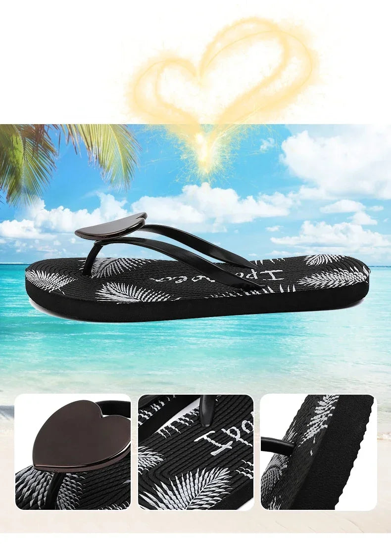 House Slipper Women Heart Love Cloud Sandals Summer Flip Flops Beach Slides Casual Home Shoes Platform Bathroom Flat Female