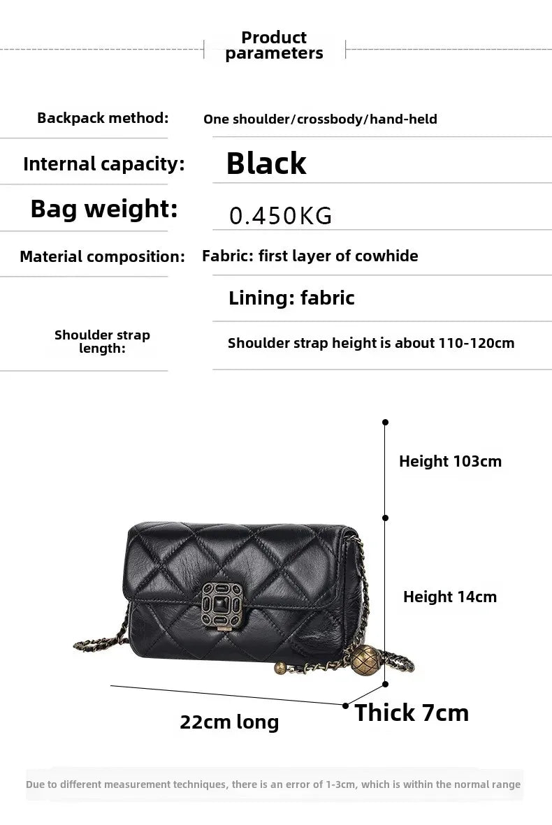 Chic Argyll Women's Crossbody Bag Trendy Autumn/Winter Vintage High-End Feel Versatile Small Square Bag