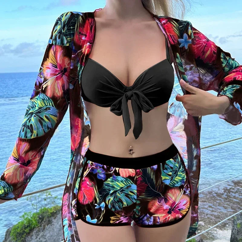 Print Separate Swimsuits Tankini Set Female Swimwear Sports Beach Wear Two-Piece Bathing Suit Pool Women Swimming Suit