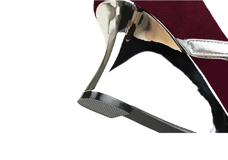 Metal Wedges 6 cm Women Pumps Flower Design High Heels Suede Sexy Party Shoes Buckle Ladies Shoes Women Wedges