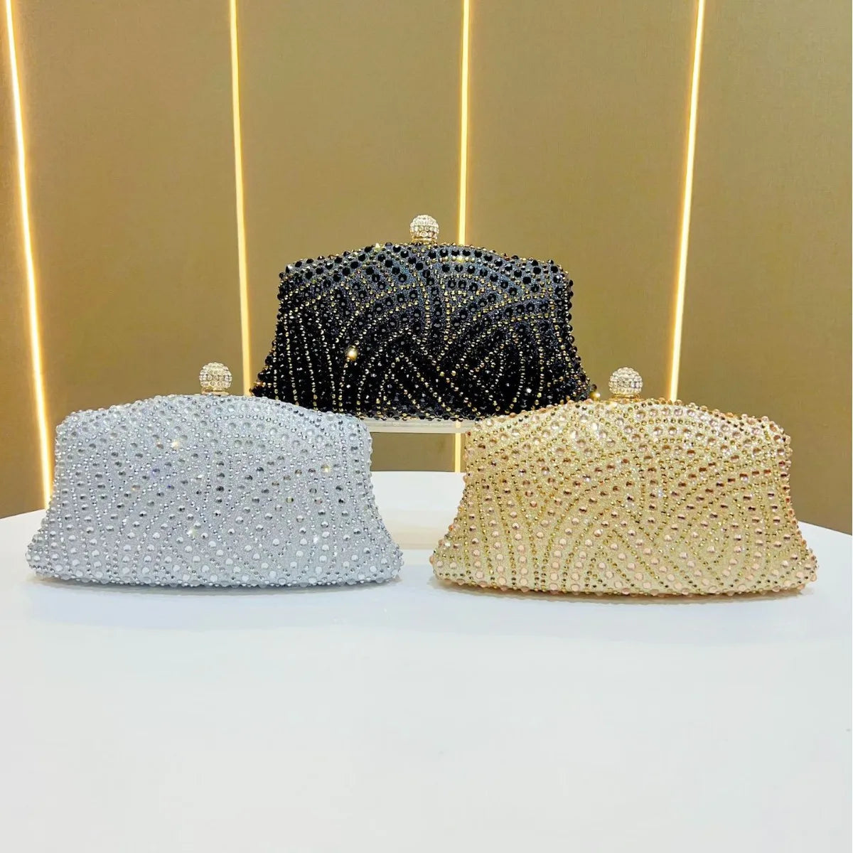 Women's Bags Women's Shiny Rhinestone Dinner Bags Can Be Matched With Dress Clutch Bags Fashion Temperament Elegant Clutch Bag