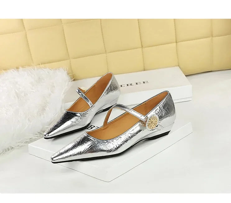 Spring Women's Shoes Classic Style Fashion Pointed Toe Daily Commuter Women's Mary Jane Party Ladies Shoes