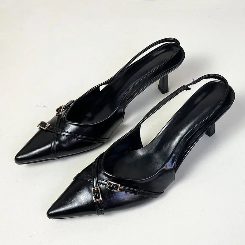 Elegant Women Thin Heels Pumps Shoes Female Slides Fashion Pointed Toe Ladies High Heels Sandals Shoes Natalia Home Fashion Natalia Home Fashion