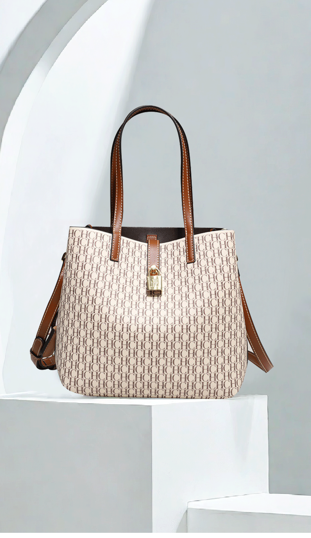 Premium Versatile Leather Crossbody Bag Ladies Large Capacity Daily Commuter Tote Bag Letter Print Design Ladies Fashio