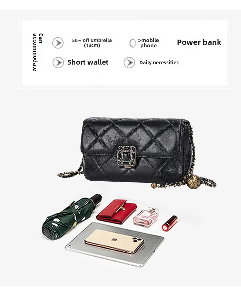 Chic Argyll Women's Crossbody Bag Trendy Autumn/Winter Vintage High-End Feel Versatile Small Square Bag