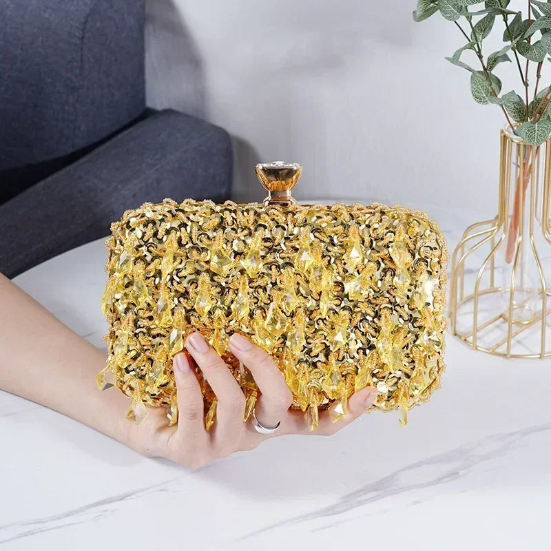 Women's Evening Bags Fashion Luxury Sequin Beaded Banquet Handbags Clutches Ladies Chain Small Shoulder Bag Purses