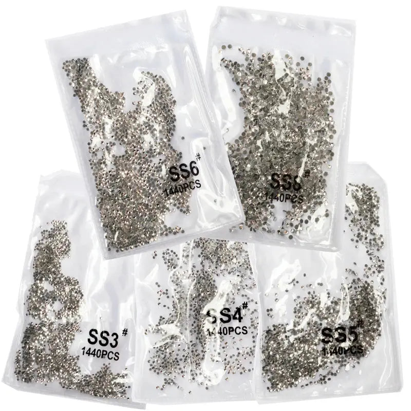 SS3-SS8 1440 pcs Clear Crystal AB gold 3D Non Hot Fix Flat Back Nail Art Rhinestones Decorations Natalia Home Fashion Natalia Home Fashion