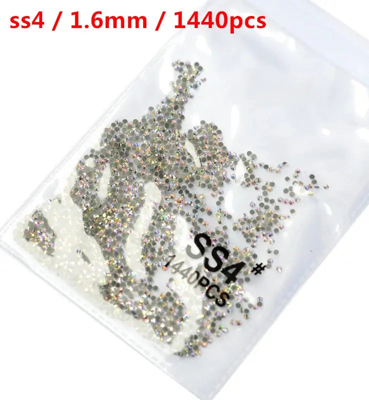 SS3-SS8 1440 pcs Clear Crystal AB gold 3D Non Hot Fix Flat Back Nail Art Rhinestones Decorations Natalia Home Fashion Glue-AB-SS4-1440pcs Natalia Home Fashion