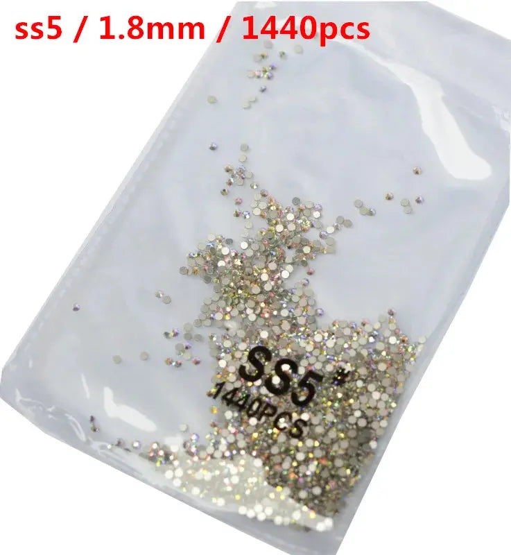 SS3-SS8 1440 pcs Clear Crystal AB gold 3D Non Hot Fix Flat Back Nail Art Rhinestones Decorations Natalia Home Fashion AB-SS5-1440pcs Natalia Home Fashion