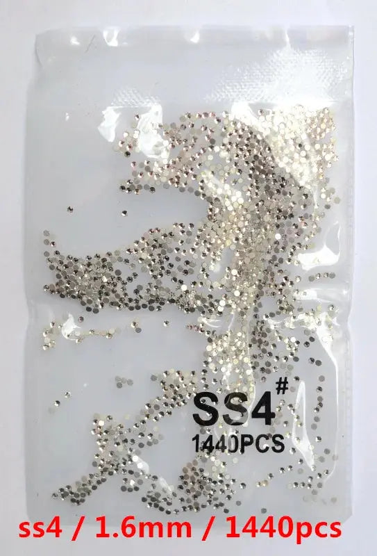 SS3-SS8 1440 pcs Clear Crystal AB gold 3D Non Hot Fix Flat Back Nail Art Rhinestones Decorations Natalia Home Fashion white-SS4-1440pcs Natalia Home Fashion
