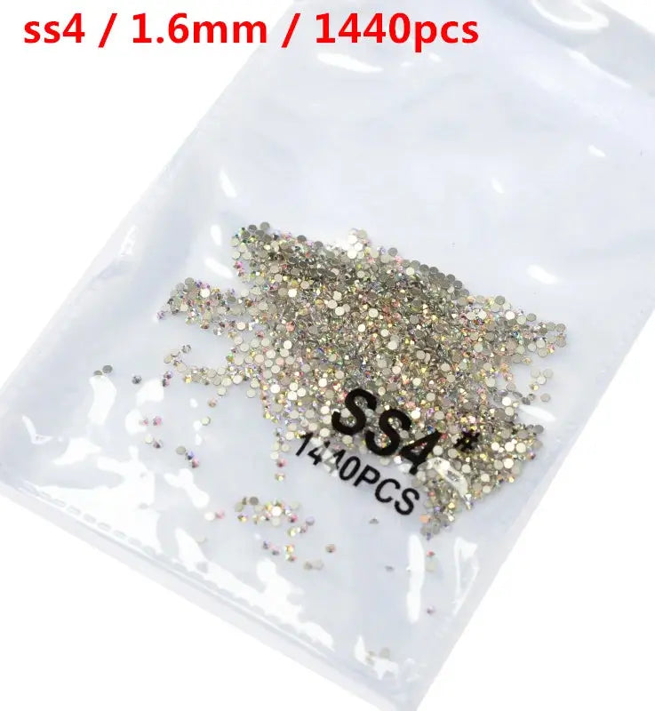 SS3-SS8 1440 pcs Clear Crystal AB gold 3D Non Hot Fix Flat Back Nail Art Rhinestones Decorations Natalia Home Fashion AB-SS4-1440pcs Natalia Home Fashion