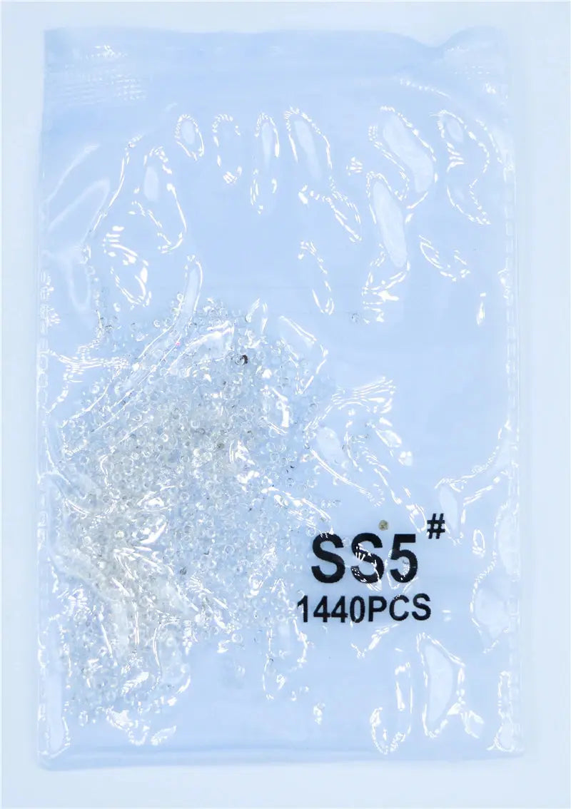 SS3-SS8 1440 pcs Clear Crystal AB gold 3D Non Hot Fix Flat Back Nail Art Rhinestones Decorations Natalia Home Fashion Clear-SS5-1440pcs Natalia Home Fashion