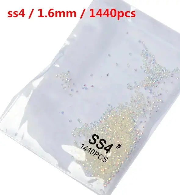 SS3-SS8 1440 pcs Clear Crystal AB gold 3D Non Hot Fix Flat Back Nail Art Rhinestones Decorations Natalia Home Fashion Clear-AB-SS4-1440 Natalia Home Fashion