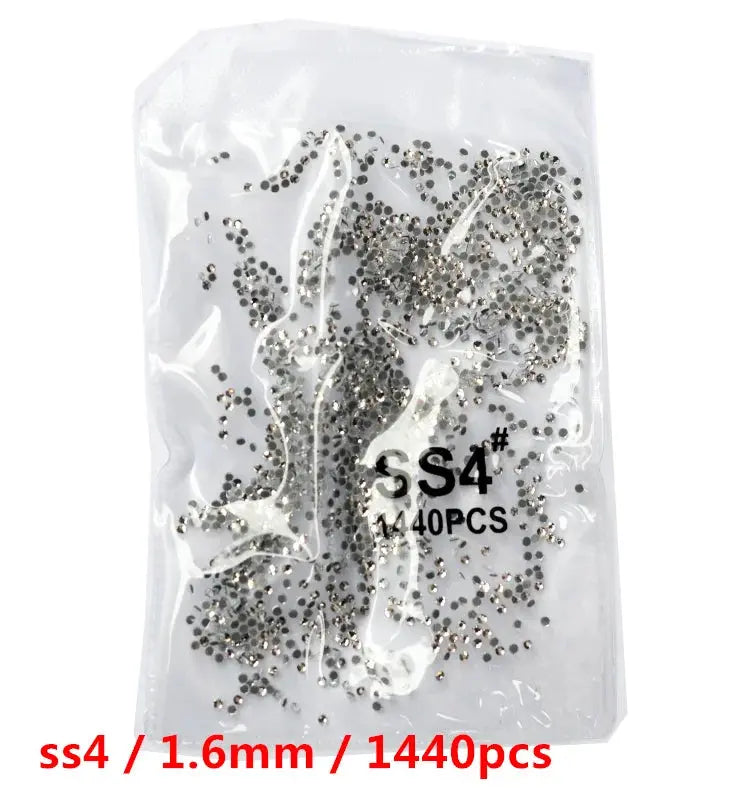 SS3-SS8 1440 pcs Clear Crystal AB gold 3D Non Hot Fix Flat Back Nail Art Rhinestones Decorations Natalia Home Fashion Glue-white-SS4-1440 Natalia Home Fashion