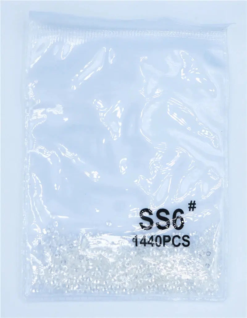 SS3-SS8 1440 pcs Clear Crystal AB gold 3D Non Hot Fix Flat Back Nail Art Rhinestones Decorations Natalia Home Fashion Clear-SS6-1440pcs Natalia Home Fashion