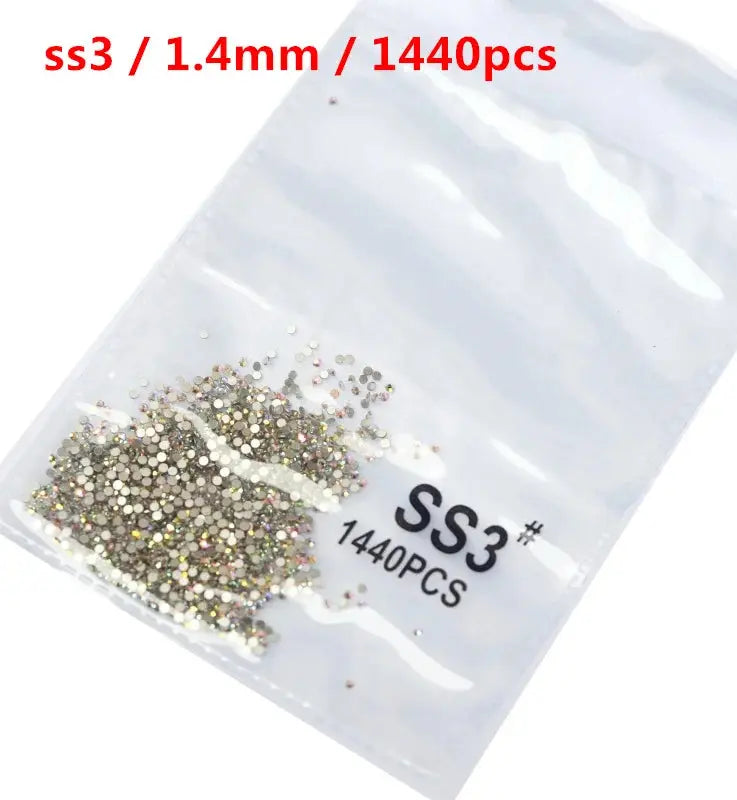 SS3-SS8 1440 pcs Clear Crystal AB gold 3D Non Hot Fix Flat Back Nail Art Rhinestones Decorations Natalia Home Fashion AB-SS3-1440pcs Natalia Home Fashion