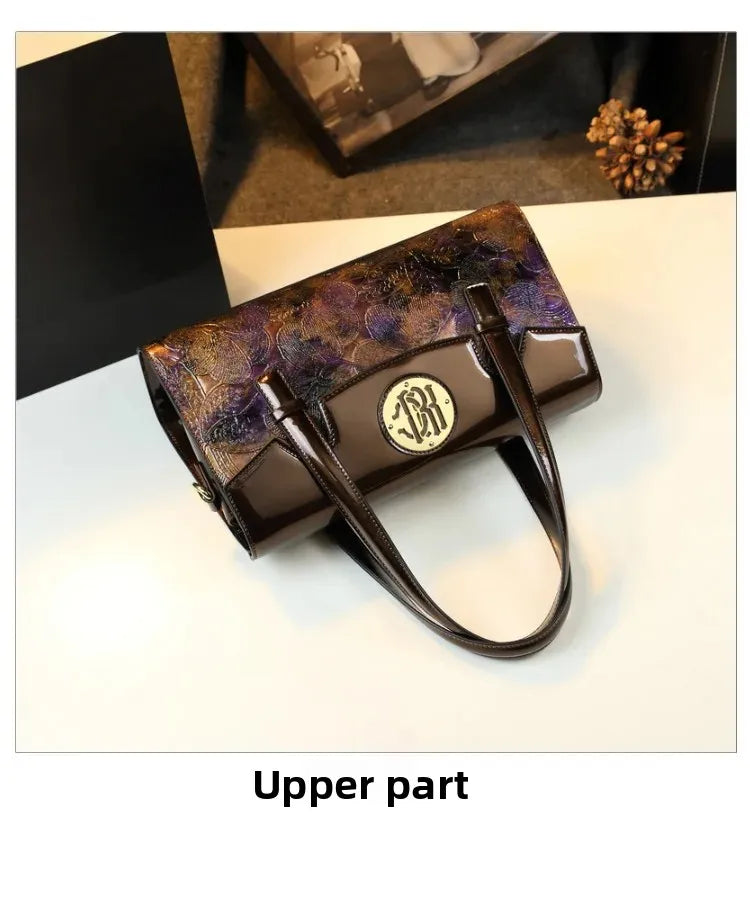 Fashionable Midlife Mom Handbag Soft PU Leather Women's Bag Elegant High-End Crossbody Handbag Polyester Lining
