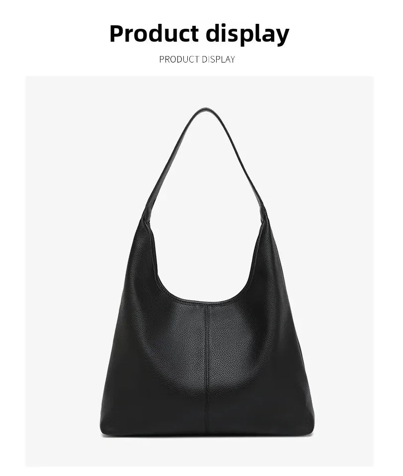 Retro Solid Color Large Capacity Women's Shoulder Bag Fashionable Versatile Niche Tote Bag Underarm Single Shoulder