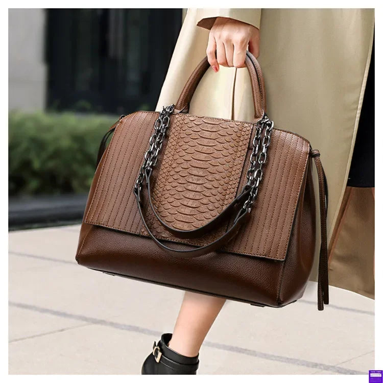 Fashionable Crocodile Pattern Tote Bag Women's Large Capacity Handbag High-End Feel Shoulder Bag Cross-Border New Model