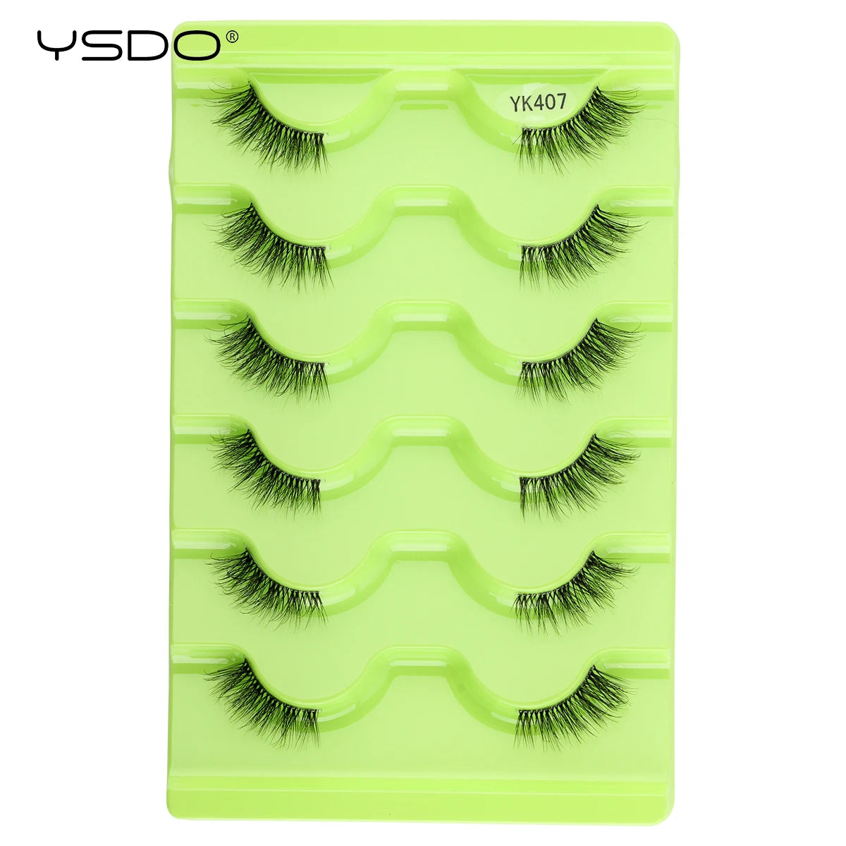 YSDO Natural Mink Eyelashes 3/6/10 Pairs Wispy Faux 3D Mink Lashes Short Fluffy Half False Eyelash Makeup Tools Cat Eye Lashes Natalia Home Fashion 6pairs-YK407 Natalia Home Fashion