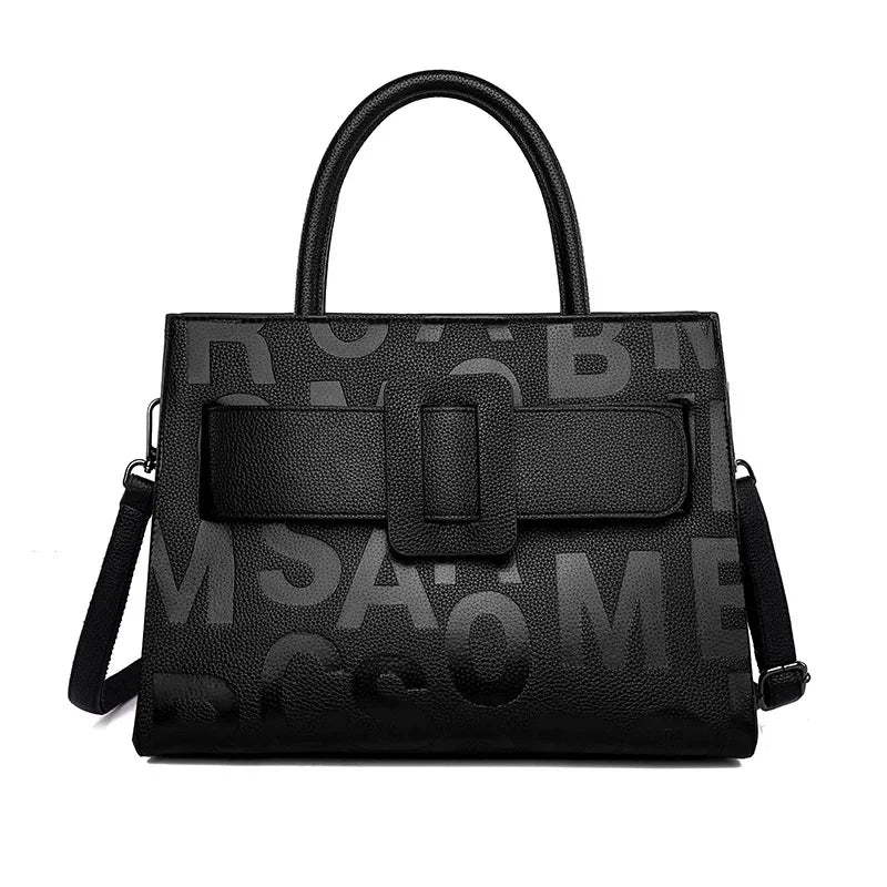 Bags for Women Trend Large-capacity Tote Bag, High Quality PU Leather Women's Retro Fashion Letter Handbag, Shoulder Bag