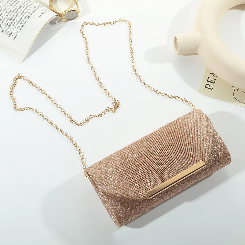 Fashion Elegant Clutch Bag Chain Dinner Bag Bride Bridesmaid Lady Handbag