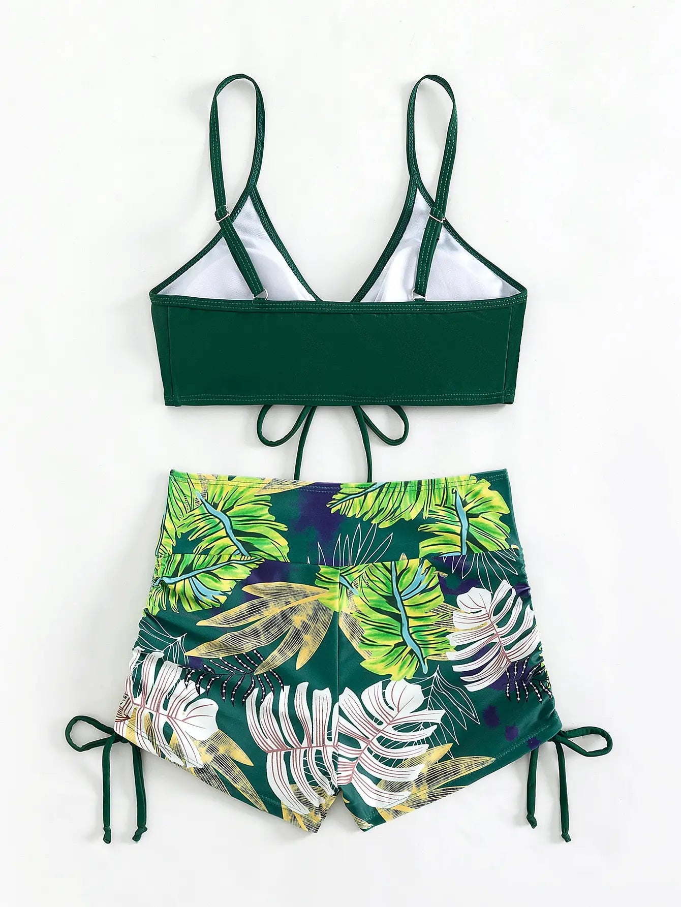 Tie Dye Bikini Drawstring Swimsuit Women High Waist Shorts Swimwear Female Padded Bathing Suit Swimming Beachwear Summer