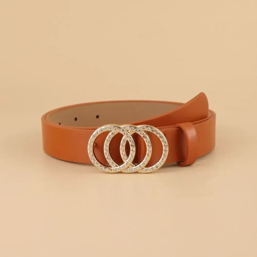 Waist Decoration Fashion Versatile Leather Stylish Belt Casual Luxury Design Slide Buckle Belt Simple Waistband For Women Girl Natalia Home Fashion brown-1 Natalia Home Fashion