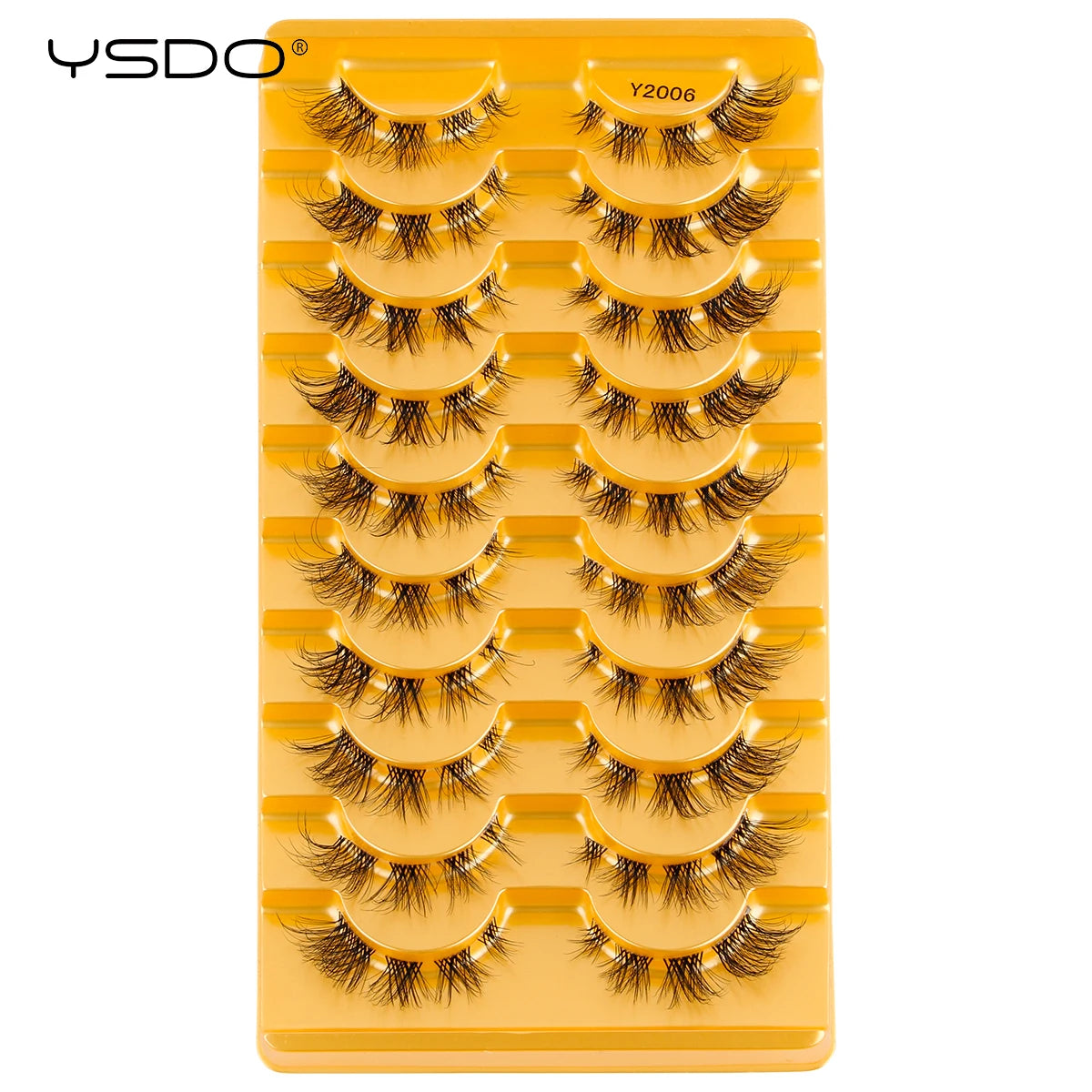 YSDO Natural Mink Eyelashes 3/6/10 Pairs Wispy Faux 3D Mink Lashes Short Fluffy Half False Eyelash Makeup Tools Cat Eye Lashes Natalia Home Fashion 10pairs-Y2006 Natalia Home Fashion