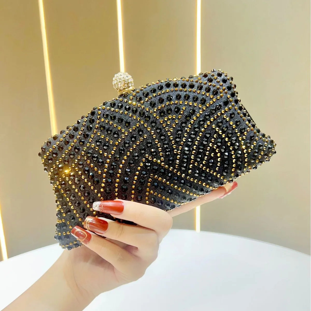 Women's Bags Women's Shiny Rhinestone Dinner Bags Can Be Matched With Dress Clutch Bags Fashion Temperament Elegant Clutch Bag