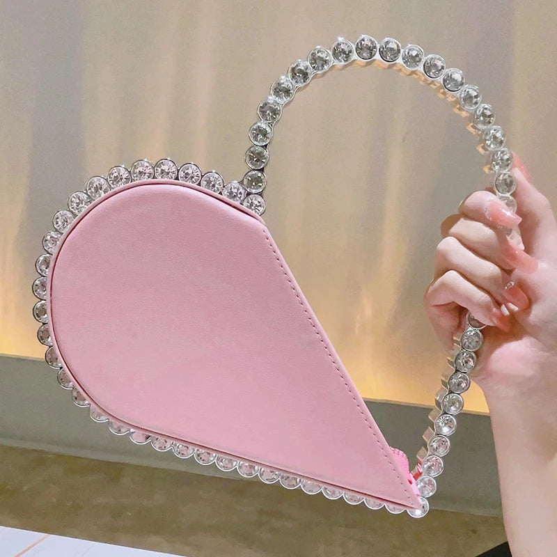 Mini Heart Shape Evening Bag Trendy Party Clutch Purse Women's Elegant Handbags For Party Prom