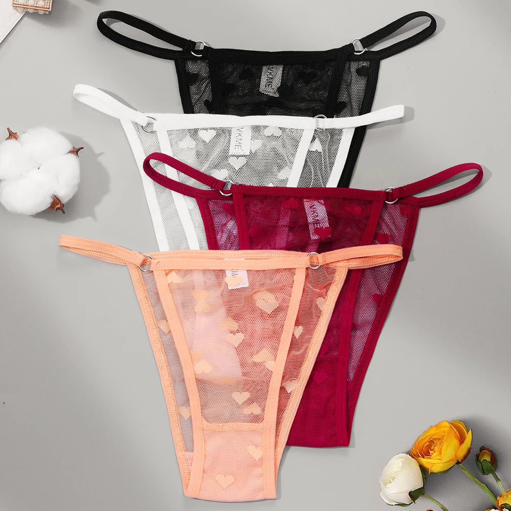 2PC Lace Thongs Panties Women Underwear Sexy Thongs Woman Low Waist Solid Underwear Seamless Female Underpants Lingerie