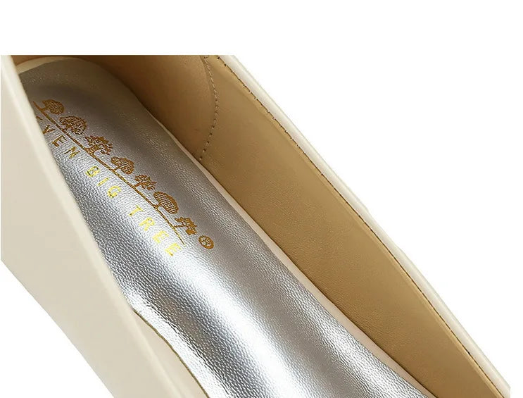 Pointed End Low Heeled Shoes Women Wedges Bowknot Low Heels Pumps Elegant Banquet Shoe Kitten Heels Ladies Shoes