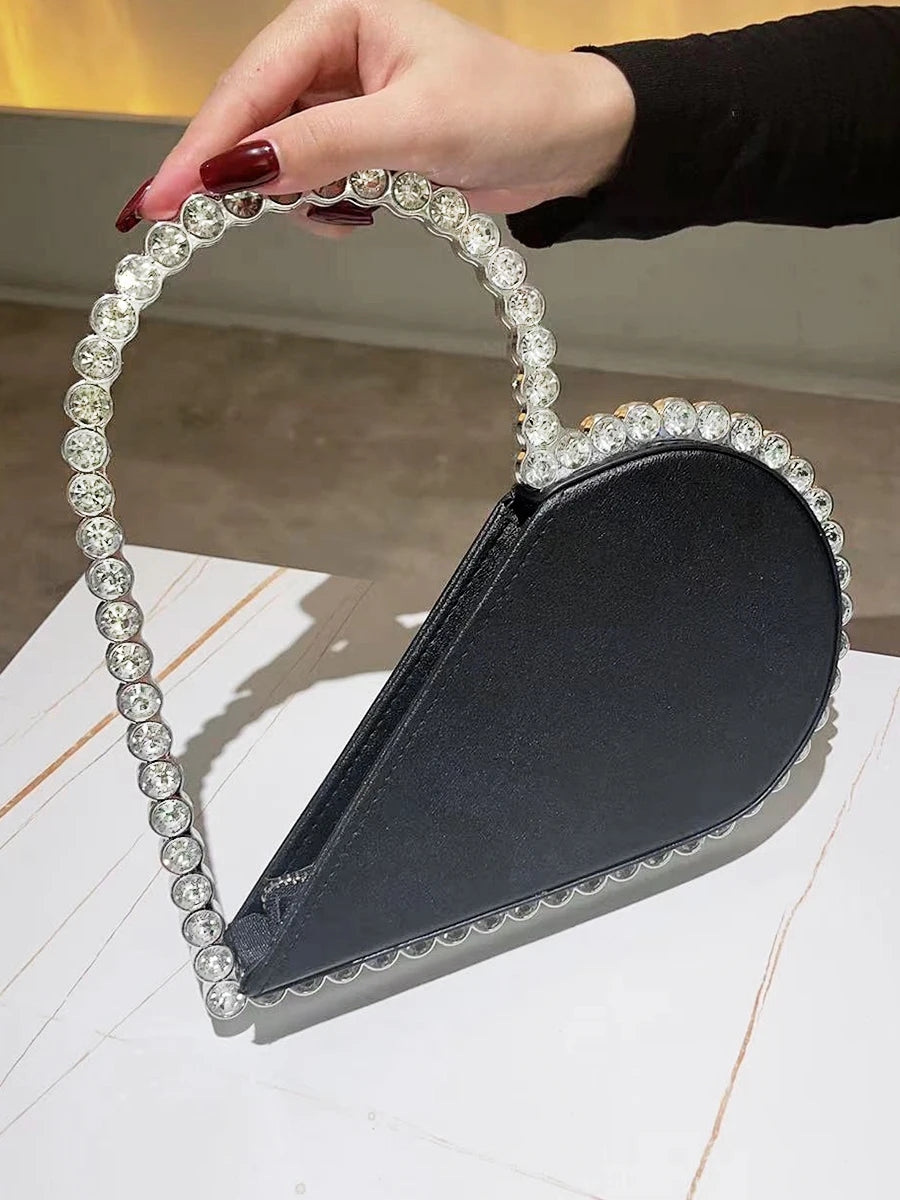 Mini Heart Shape Evening Bag Trendy Party Clutch Purse Women's Elegant Handbags For Party Prom