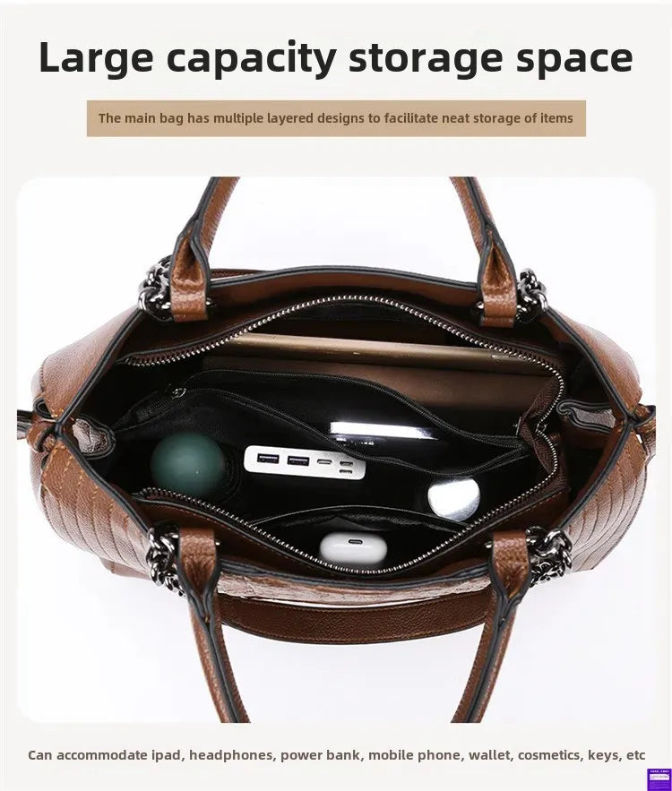 Fashionable Crocodile Pattern Tote Bag Women's Large Capacity Handbag High-End Feel Shoulder Bag Cross-Border New Model