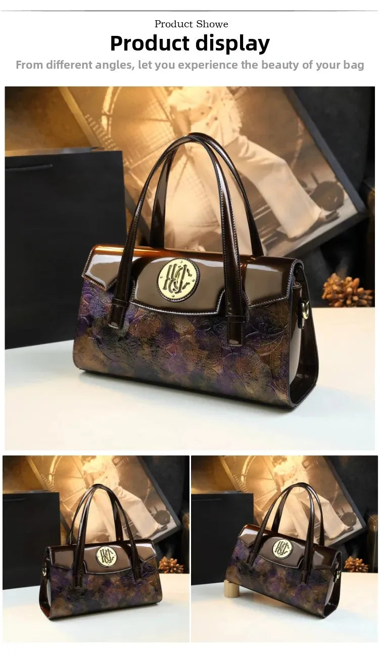 Fashionable Midlife Mom Handbag Soft PU Leather Women's Bag Elegant High-End Crossbody Handbag Polyester Lining