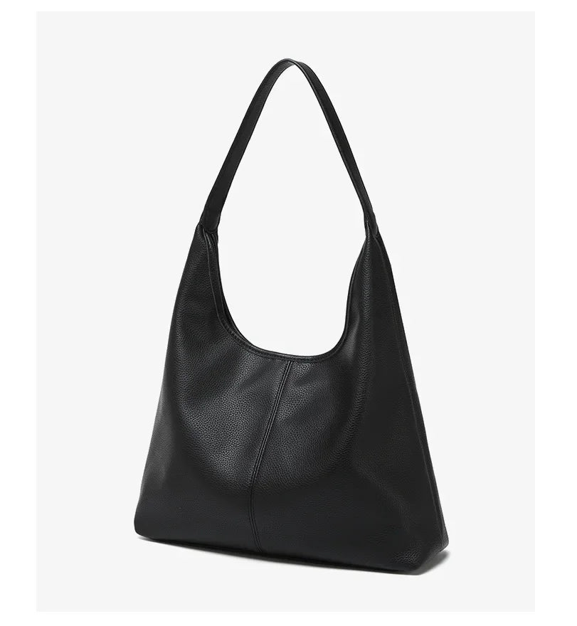 Retro Solid Color Large Capacity Women's Shoulder Bag Fashionable Versatile Niche Tote Bag Underarm Single Shoulder