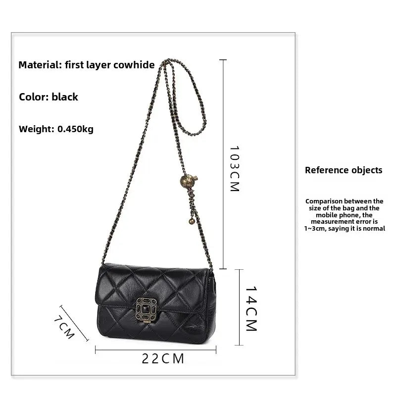 Chic Argyll Women's Crossbody Bag Trendy Autumn/Winter Vintage High-End Feel Versatile Small Square Bag