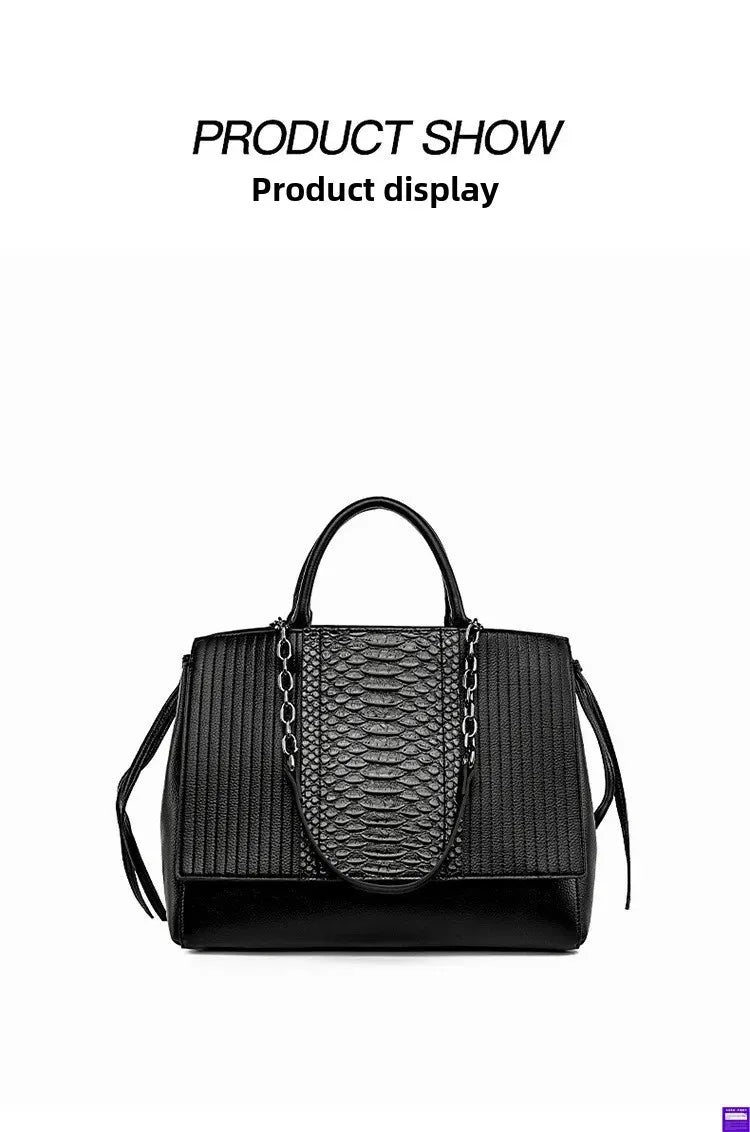 Fashionable Crocodile Pattern Tote Bag Women's Large Capacity Handbag High-End Feel Shoulder Bag Cross-Border New Model