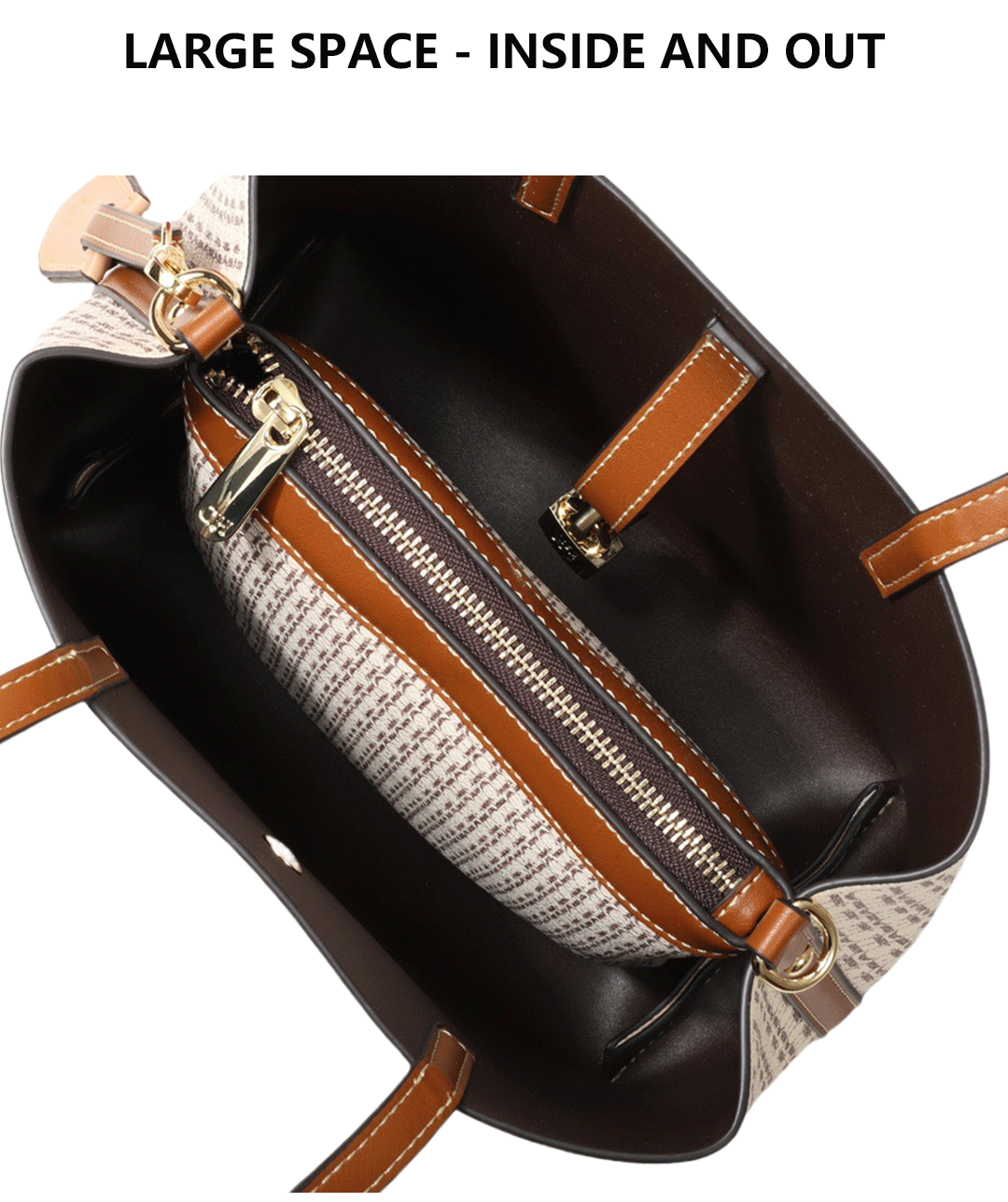 Premium Versatile Leather Crossbody Bag Ladies Large Capacity Daily Commuter Tote Bag Letter Print Design Ladies Fashio
