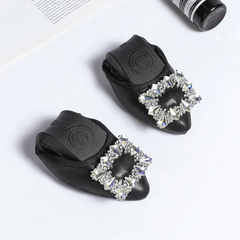 Flat Women Shoes Slip On Rhinestone Fashion Female Loafers Breathable Ballet Flats for Women