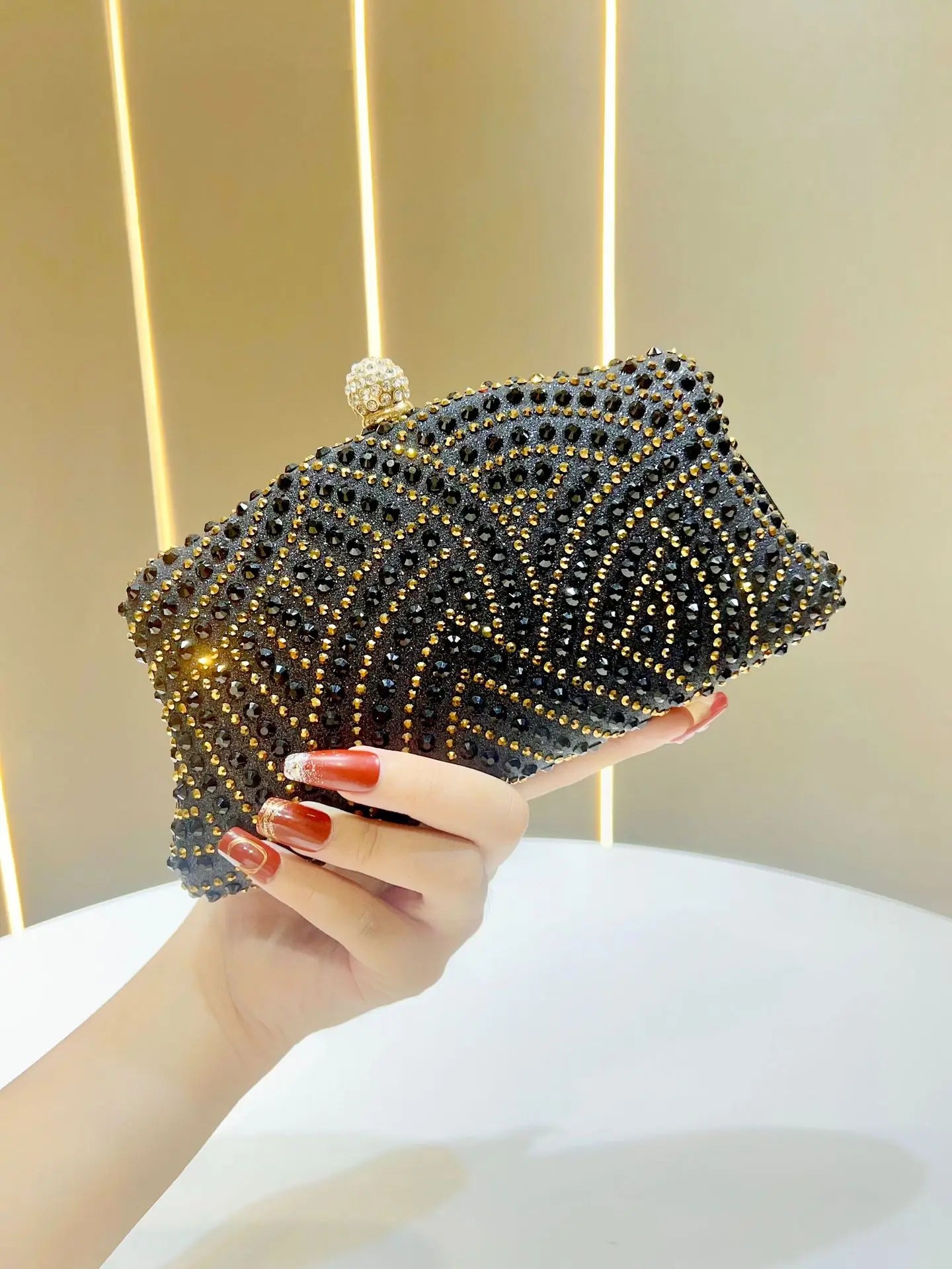 Women's Bags Women's Shiny Rhinestone Dinner Bags Can Be Matched With Dress Clutch Bags Fashion Temperament Elegant Clutch Bag