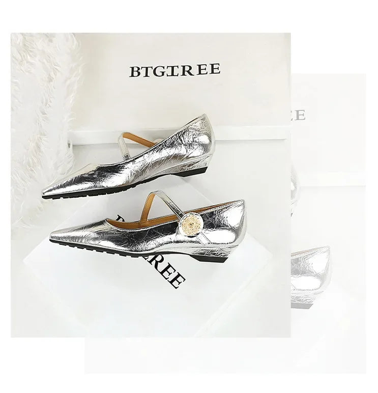 Spring Women's Shoes Classic Style Fashion Pointed Toe Daily Commuter Women's Mary Jane Party Ladies Shoes