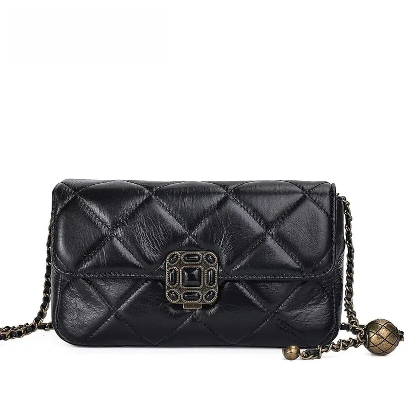 Chic Argyll Women's Crossbody Bag Trendy Autumn/Winter Vintage High-End Feel Versatile Small Square Bag